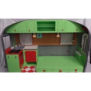 American Girl Maryellen Airstream Camper Model Kitchen Home Decoration Kid Toy